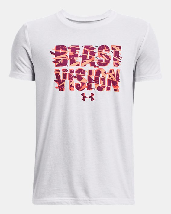 Boys' UA Football Beast Vision Short Sleeve, White, pdpMainDesktop image number 0